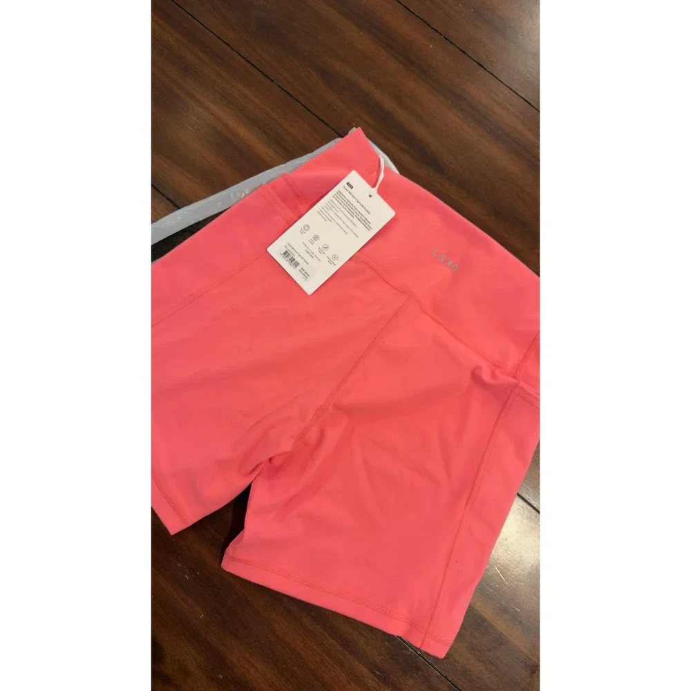 LSKD Fusion Mid Short Tight with Pockets Pink Lemonade XL New NWT